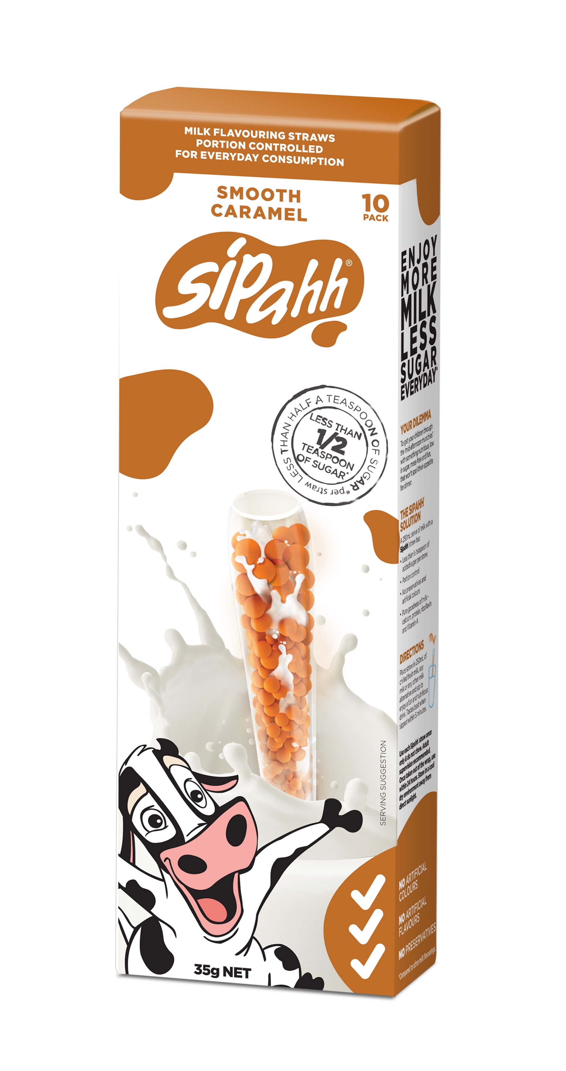 5 flavors in a  10 Pack 50% less Sugar Sipahh Milk Flavor Straw 