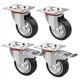 thumbnail image 1 of Paquete de 4 ruedas giratorias de goma de 3", ruedas giratorias de placa superior de 360 grados, capacidad de 110 lb por rueda | 2 con frenos, 2 sin Ormromra XM143, 1 of 6
