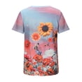 thumbnail image 4 of ICHUANYI Clearance Women's Casual Loose Floral Print Crewneck Printed Short Sleeve T-Shirt Tops(Multicolor, XXL) ICHUANYI WER2023080806716, 4 of 7
