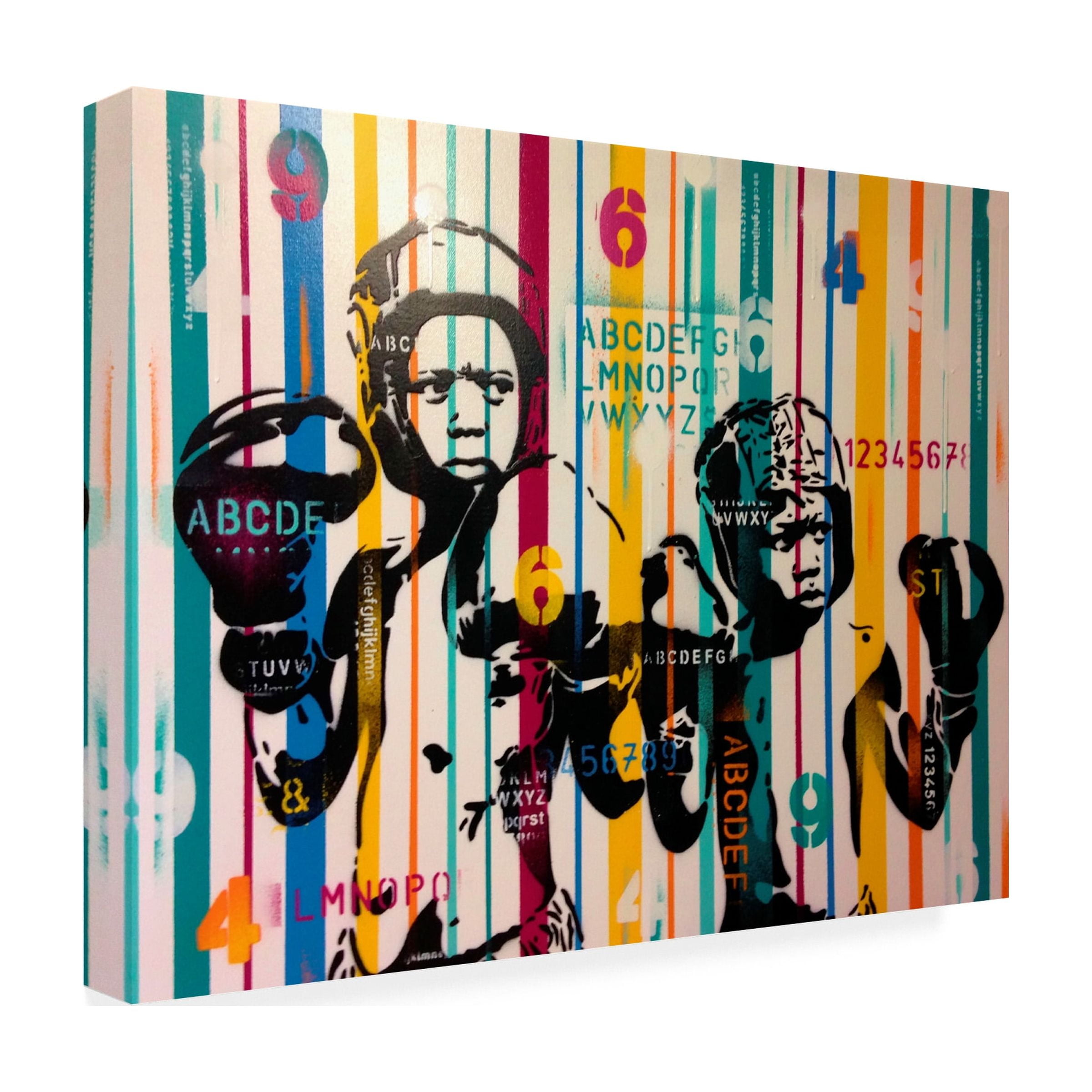 Trademark Fine Art 'Boxers And Alphabet' Canvas Art by Abstract Graffiti