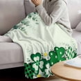 thumbnail image 3 of St. Patrick's Day Blanket Soft Cozy Warm Throw Blanket for Couch, Plush Fuzzy Flannel Fleece Blankets for Sofa, Green Shamrocks Leaf Polka Dots Bed Blankets Lightweight Gifts for Women, 50"x60", 3 of 9