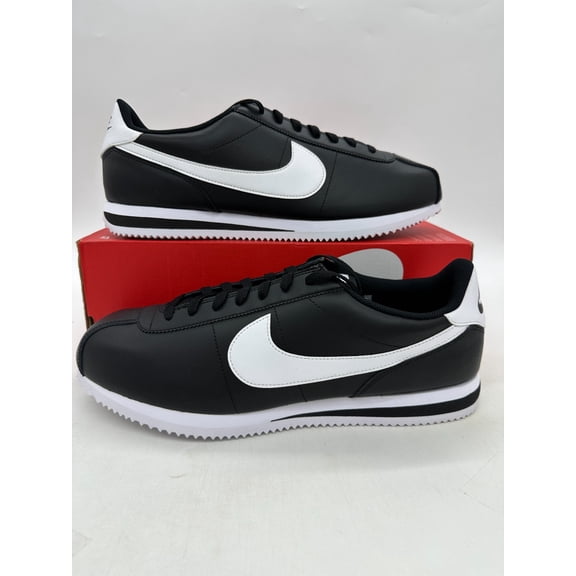 Nike Cortez Men's Size 15 Black White Leather Athletic Shoes DM4044 001