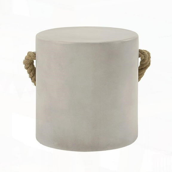 Eco-Friendly Cement Fiber Concrete Accent Table - Natural Gray Finish