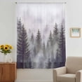 thumbnail image 3 of Green Forest Sheer Curtains 45 Inches Long, Vintage Rustic Pine Trees Nature Landscape Light Filering Curtains, Breathable Simi Curtain Privacy Drapes for Kitchen Bathroom Small Window Treatment, 3 of 9