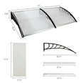 thumbnail image 2 of 80" x 38" Window Awning Door Canopy with White Board & Black Holder, Patio Porch Rain Shelter Cover with Aluminum Bracket,Polycarbonate Front Door Canopy for Rain Snow Sunlight Protection, 2 of 9