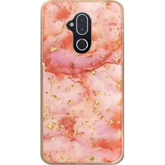 GSA Marble Glitter Case For or Alcatel 7 Folio, 6062W (Pink)