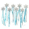 Butterfly Craze Sparkling Snowflake Fairy Wands - Perfect Party Favors for Frozen, Princess, or Fairy-Inspired Birthday Parties & Dress-Up Play, Shine Like a Star with these Magical Scepters, Set of 8
