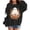 Black, variant on Girls Halloween Print Crewneck Sweatshirt Long Sleeve Fleece Pullover For Kids