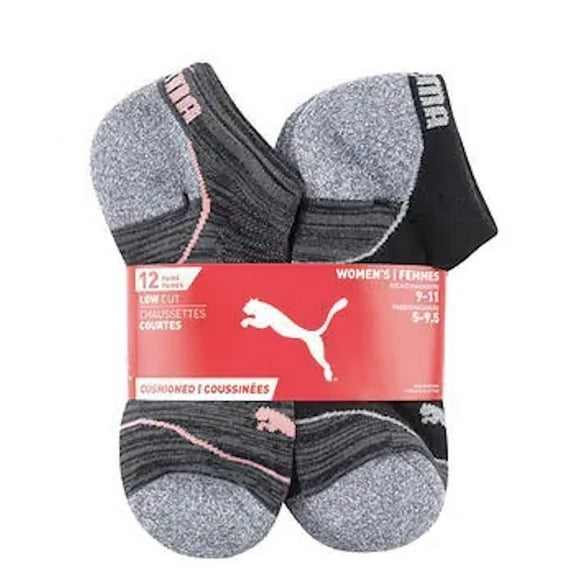 PUMA Womenâs Low Cut Socks, 12-Pair Black