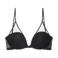 thumbnail image 1 of FhsagQ Bra Womens Bras Plus Size Robe Women's V Neck Mesh Bra Breathable Backless French Bra Creating A Appearance and Comfortable Fit Women's Bras Sleep Bras Black 75A, 1 of 4