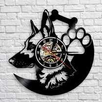 German Shepherd Dog Wall Clock Home Decor Dog Breeds Vinyl Record Dog Wall Clock Gift -No LED Style