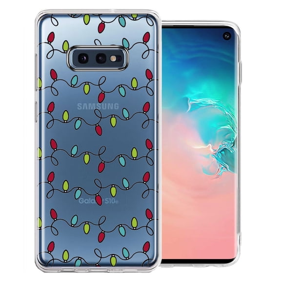 MUNDAZE For Samsung Galaxy S10e Vintage Christmas Lights Design Double Layer Phone Case Cover