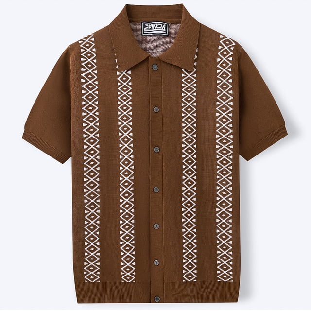 Blusa y camisa de cuello vuelto de manga corta Camisa de punto de moda para hombre de manga corta Cárdigan informal con botones para hombre Top/camisa de solapa de manga corta Tops para hombre