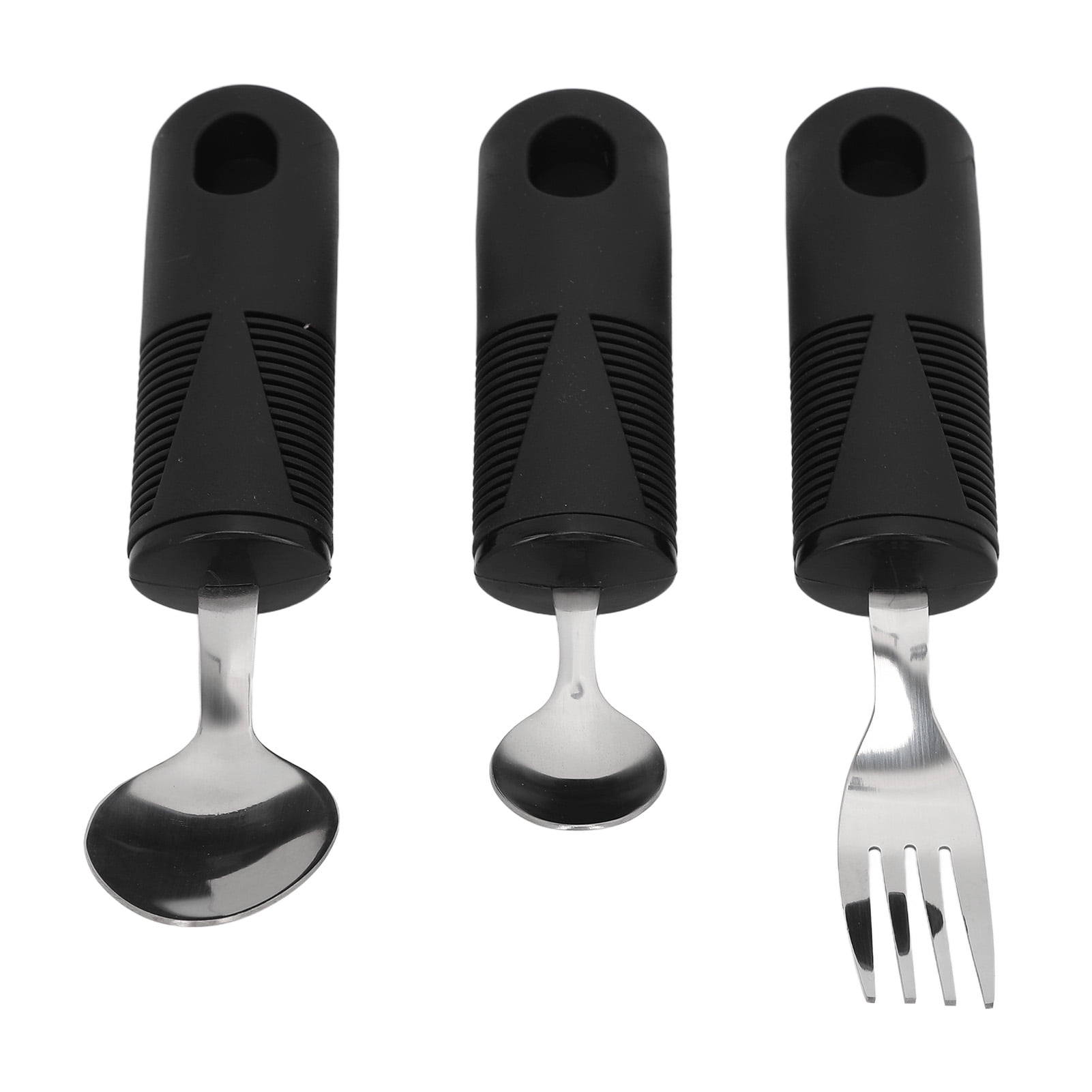 Parkinsons Utensils, Safe Durable Rubber Handle Hanging Hole Adaptive