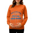 thumbnail image 2 of RKSTN Maternity Sweatshirt for Women Plus Size Crewneck Pregnancy Graphic Print Pullover Hoodless Sweatshirts Top Womens Casual Oversized Round Neck Loose Comfy Funny Printed Long Sleeve Sweatshirt, 2 of 7