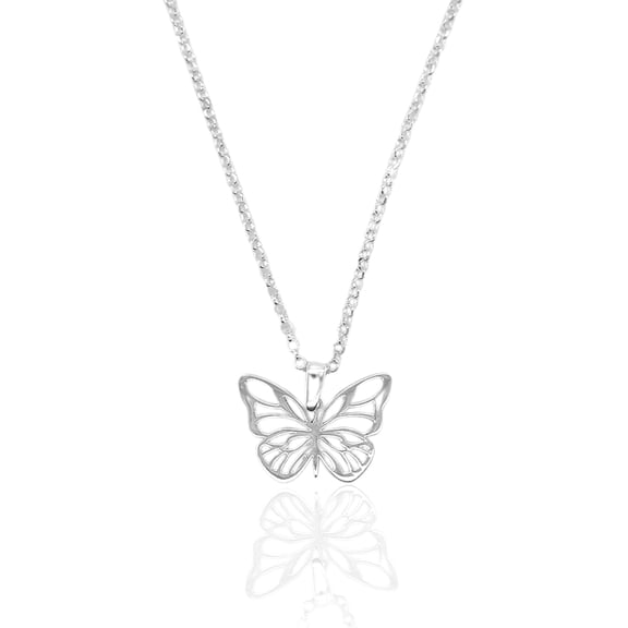 Sterling Silver Cut-Out Butterfly Necklace