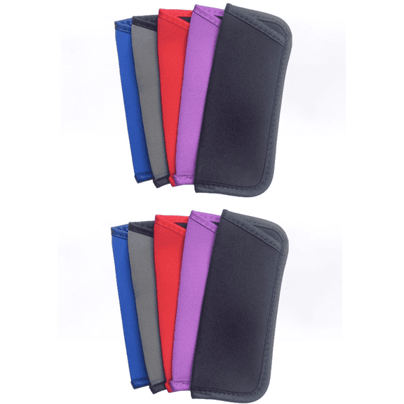 10 Pack Sunglasses Pouch Soft Slim Glasses Slip in Glasses Sleeve Black Eye glasses Pouch Bag(5 colors)