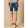thumbnail image 4 of DARING DIVA Women's Mid Rise Waist Denim Bermuda Shorts with Pockets XS Blue, 4 of 6