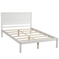 thumbnail image 6 of JERFIT White Full Size Platform Bed Frame with Headboard, No Box Spring Needed, Wood Slat Support, Sturdy Pine MDF Construction for Modern Bedroom, 6 of 8