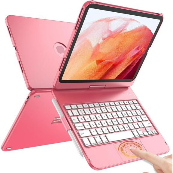 Touch for iPad (A16) 11th Generation Case with Keyboard & 10th Gen - 360° Rotatable, Thin & Light, Multi-Touch Trackpad  (Dark Pink)