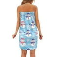 thumbnail image 3 of Yuyamidu Snowman Bath Wrap Towels for Women Snowflake Towel Wrap Spa Wrap Christmas Bath Towels for Bathroom Body Towel Wrap with Pocket Blue Wrap Robe Size M, 3 of 7