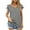 Womens Tops Short Sleeve-Gray, variant on Homenesgenics Womens Tops under $5 Ladies' Spring Summer Casual Pleated Leaf Sleeves Retro Printed Short Sleeved V-Neck Shirt Red M