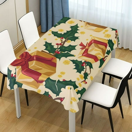 

ALAZA Christmas Gifts Leaves Rectangle Tablecloth Tablecover Dinning Table Cloth 54 x54