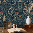 thumbnail image 2 of Chinoiserie Peel and Stick Wallpaper Vintage Floral Bird Deep Blue Wall Mural 23.6in x 9.8ft Self Adhesive Removable Wall Paper Floral Contact Paper for Bedroom Walls Cabinet Locker, 2 of 8