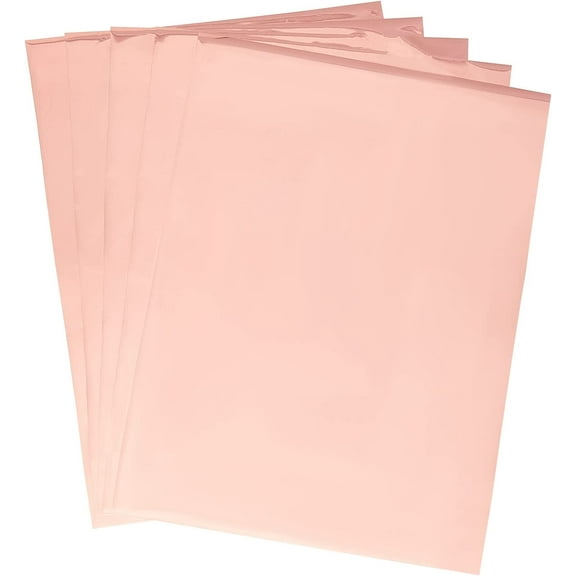 50 Sheets Reactive Foil 11.4x7.3in Rectangle Metallic Light Salmon Transfer Foil Paper for Laser Printer Laminator DIY Craft Embossing Scrapbooking Cards Leather DIY Decoration