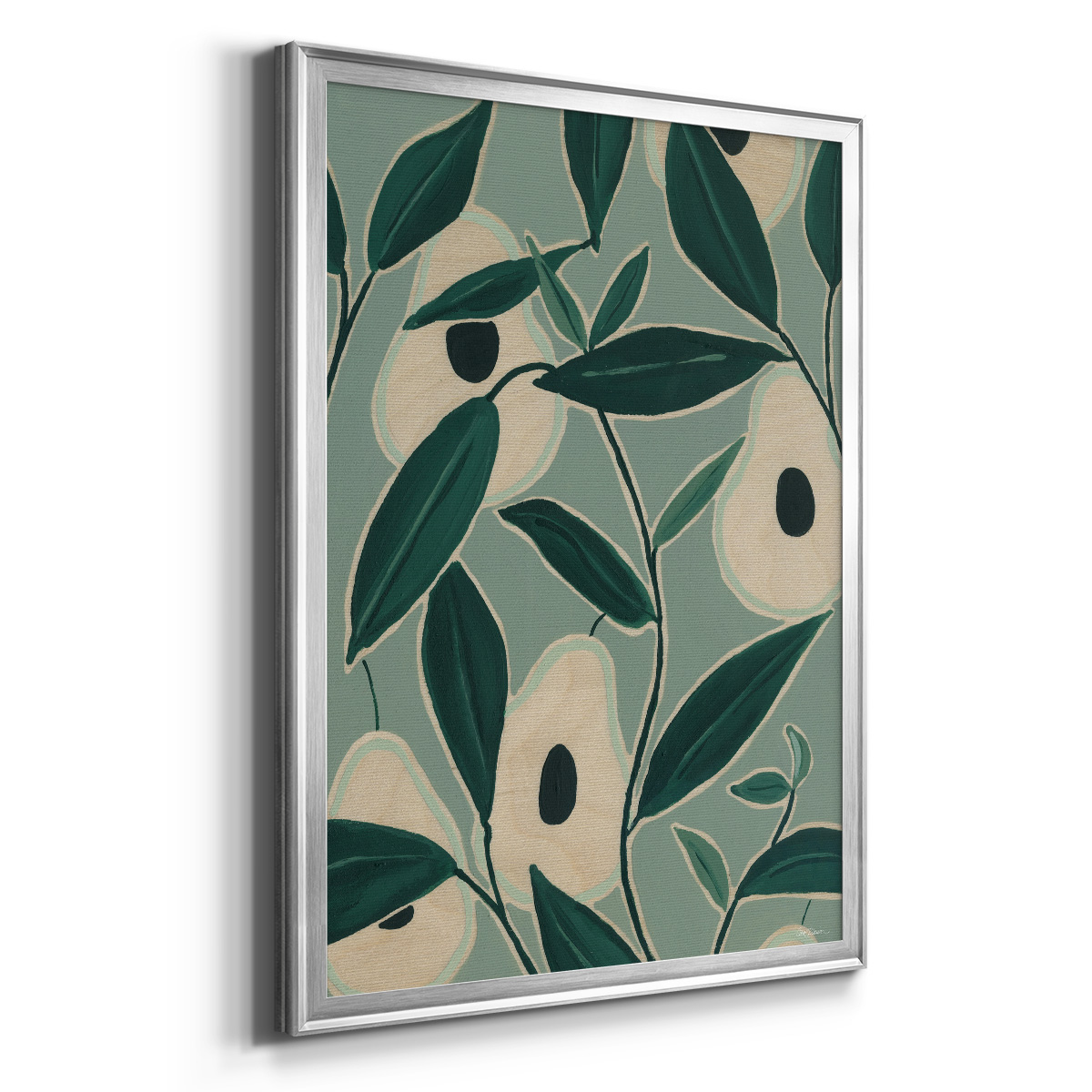 Monochrome Avocados Premium Framed Print - Ready to Hang