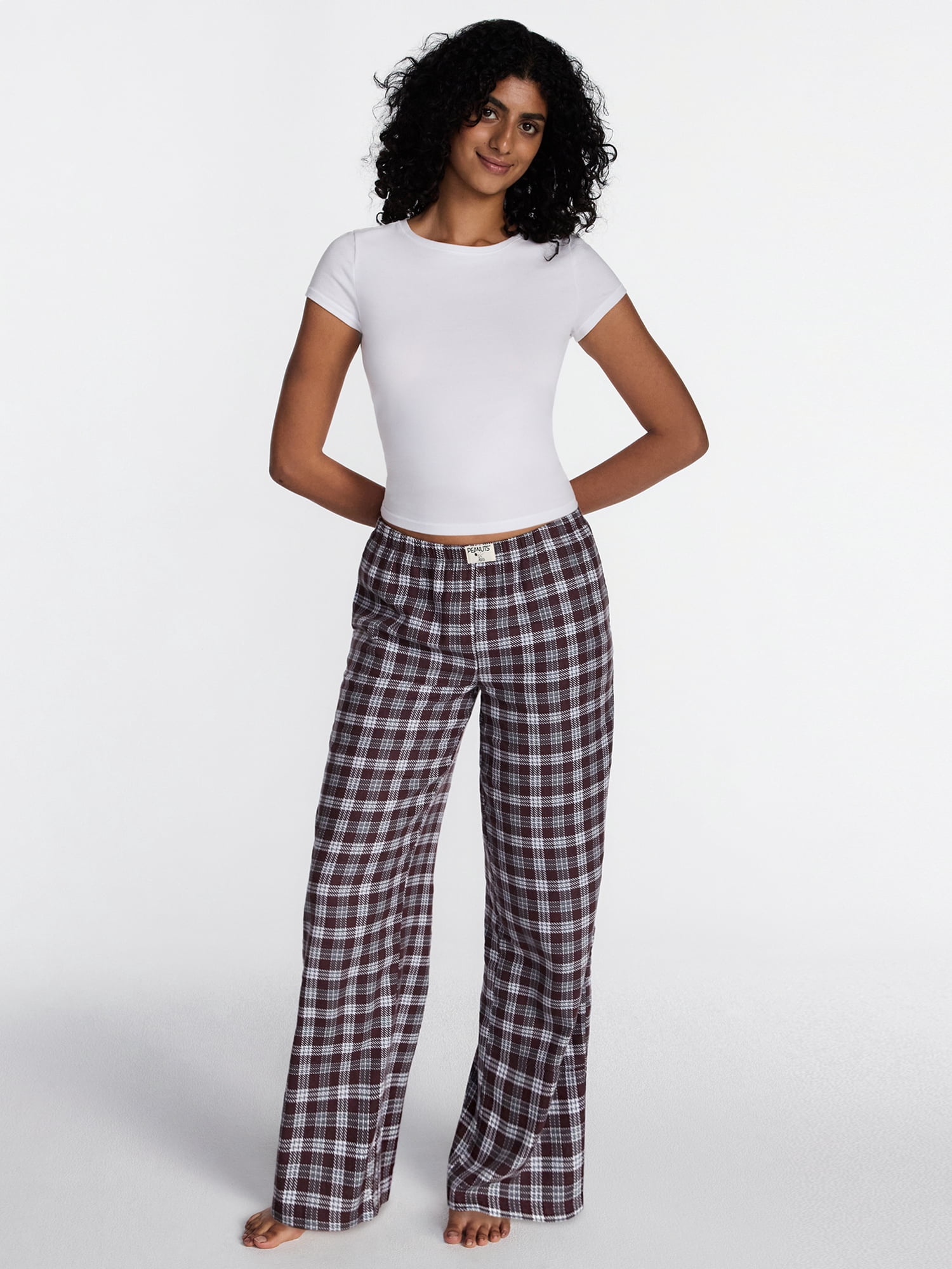 Peanuts Women's and Women's Plus Plaid Sleep Pants, Sizes XS-3X