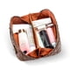 thumbnail image 3 of Leather Travel Makeup Bag Large Capacity Toiletry Bag Organizer for Women with Waterproof Interior Pocket, 3 of 5