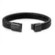thumbnail image 3 of Pulsera de cuero genuino trenzado para hombre con imán de acero inoxidable, 3 of 5
