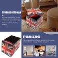 thumbnail image 3 of Taburete otomano plegable con almacenamiento para el hogar, taburete con diseño de bandera británica, 3 of 6