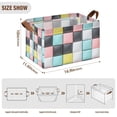 thumbnail image 7 of Yayeee Foldable Storage Basket for Shelves with Handles Set of 2 Waterproof Cloth Bins, Gray Checkered Pattern, 7 of 7