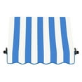 thumbnail image 3 of Awntech 4.38 Ft Charleston Sloped Fixed Awning with Scrolled Iron Arms (52.5in x 24in x 24in), Bright Blue/White Stripe, 3 of 3