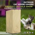 thumbnail image 4 of Outdoor Cat House Cover, Extremely Waterproof Feral Cattery Cat Cover, Cat Enclosure Cover, Large Cat Cage Condo/Cat House Cover - 32" L x 32" W x 71" H，Khaki (Cover only), 4 of 6