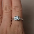 thumbnail image 4 of HeartsAndYou 1ct Natural Blue Aquamarine Unique Design Engagement Ring 14k SOLID White Gold, 4 of 6