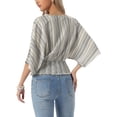 thumbnail image 3 of INSPIRE CHIC Boho Top for Women's Chiffon Smocked Batwing Dolman Sleeve Blouse XL Apricot, 3 of 6