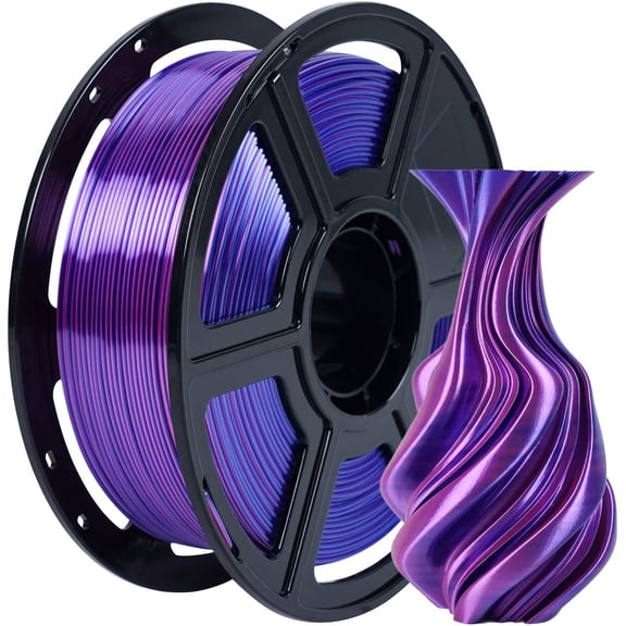 Silk Dual Color Filament, Silk PLA Filament 1.75mm, Color Change 250g(0.55lbs) Spool Compatible with Most of 3D Printer
