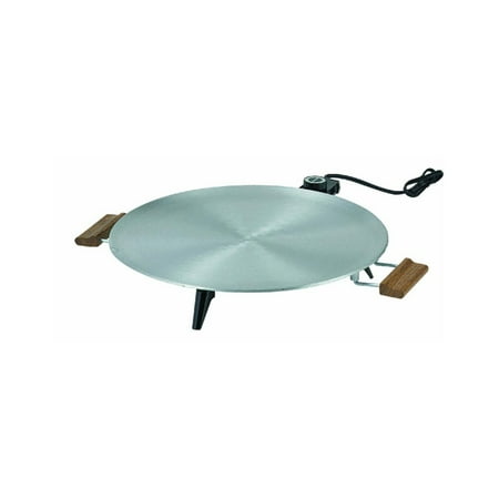 Bethany Housewares Heritage Griddle - 1450 W, Satin Finish, Wood Handles - 16 In. Round