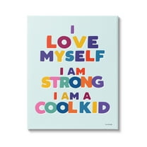 Stupell Industries Kid's Self-Esteem Phrases Inspirational Painting Gallery Wrapped Canvas Art Print Wall Art, 30 x 40