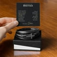 thumbnail image 2 of To My Little Brother Love Your Lord With All Your Strength Men's Cross Bracelet - Vegan Leather with Stainless Steel, 2 of 14