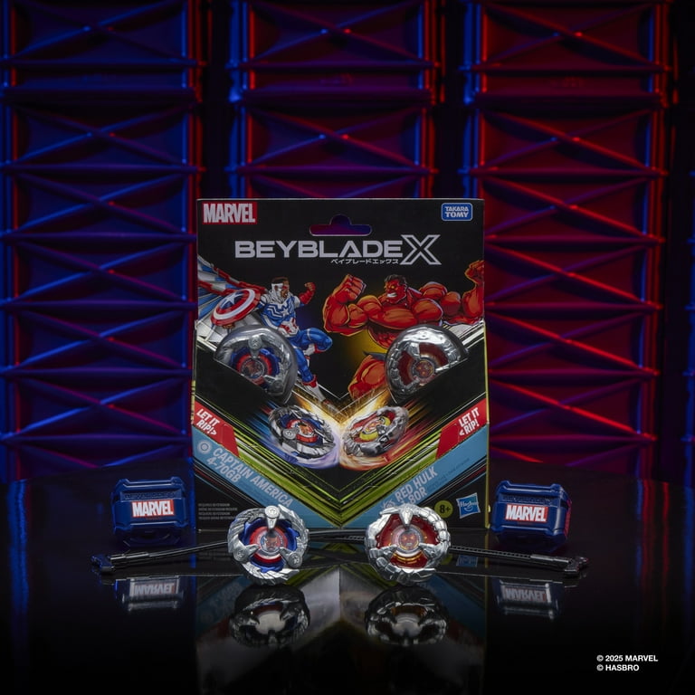 Beyblade X and Marvel Collab, Captain America 4-70GB vs. Red Hulk
