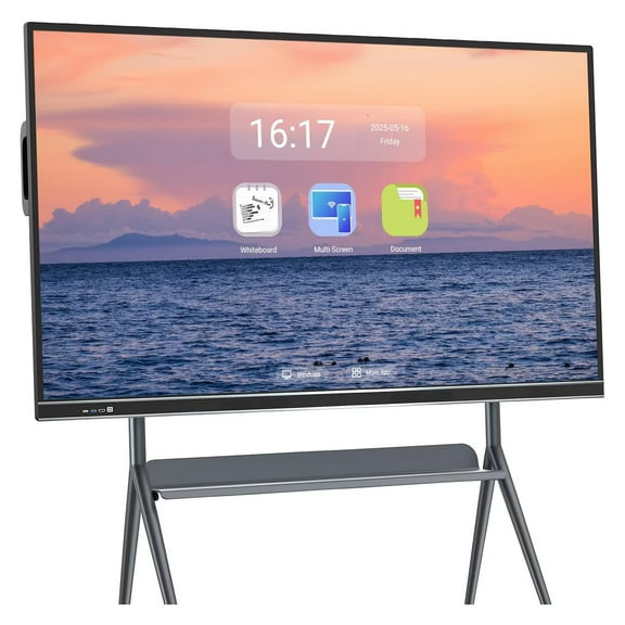 BELNET 86" Smart TVs 4K Pro Touch Interactive Wireless Presentation Screen QR Sharing for Classroom Office(Include Wall Mount)