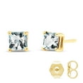 thumbnail image 2 of Galaxy Gold 14K Yellow Gold 0.8 Carat Natural Aquamarine Stud Earrings - March Birthstone - Courage & Clarity - Fine Jewelry for Women, 2 of 2