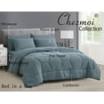 thumbnail image 3 of Chezmoi Collection Piper 7-Pieces Bed in a Bag Comforter Set with Sheets, Honeycomb Hexagon Quilted Double Brushed Microfiber Lightweight All Season Bedding Set, Full, Dusty Blue, 3 of 9