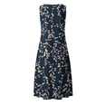 thumbnail image 6 of VBVC Women's Floral V-Neck Maxi Dress,Sleeveless Button Detail Flowy Dress For Women,Ladies Summer A-Line Beach Boho Sundress with Pockets,Navy,S-5XL, 6 of 6