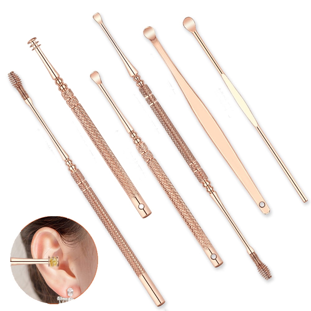 〖Follure〗6Pcs Earpick Ear Wax Curette Remover Ear Cleaner Spoon Clean
