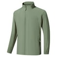 thumbnail image 2 of Handshe Men's Long Sleeve Shirt Set, Breathable UPF 50+ Sun Protection Outdoor Shirts with Zipper Pockets, Solid Color Hiking Camping Rash Guard Apparel,Plus Size, 2 of 9